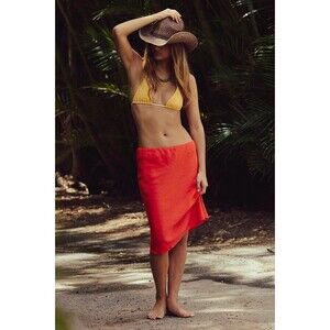 Free People Free-Est My Little Midi Skirt Column Style Cherry Tomato XS 284734
